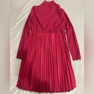 SHEIN Deep Red Pleated Kids Dress